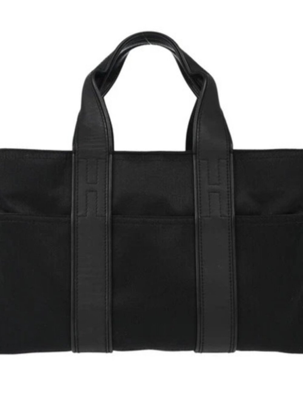 Hermes Black Chevrons Acapulco PM Tote Handbag 153438